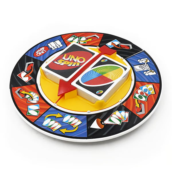 UNO Spin Card Game - Fast-Paced Family Board Game with Spinning Wheel