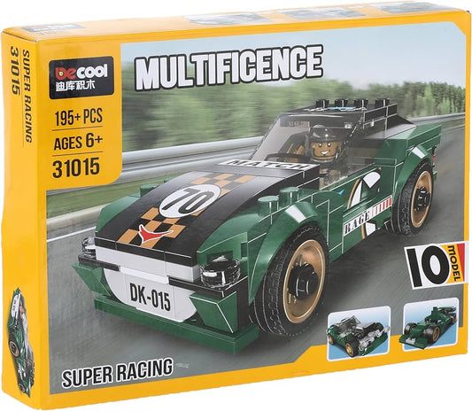 10-in-1 Super Racing Car Building Blocks Set - 195+ Pieces Educational STEM Toy for Kids Ages 6+