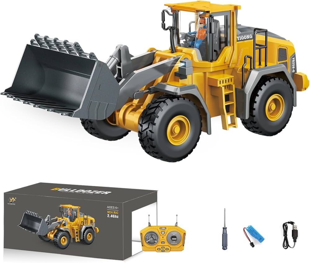 9CH RC Bulldozer – 2.4GHz Die-Cast Alloy Engineering Vehicle | Ages 6+