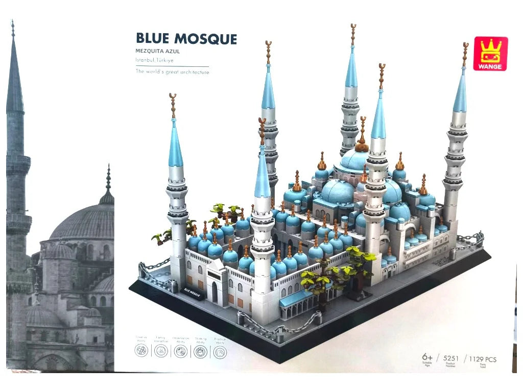 WANGE 5251 Blue Mosque Istanbul 1129-piece architecture building block model