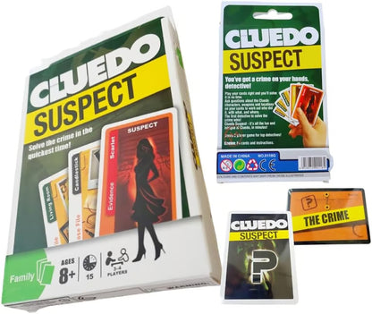 Cluedo Suspect Card Game - Fast-Paced Mystery Solving Game for Family
