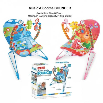 Music & Soothe Baby Bouncer - Interactive Infant Seat with Toys & Vibration