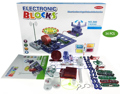 Electronic Blocks Hand Crank Generator Kit – 34 Pieces, 31 Experiments
