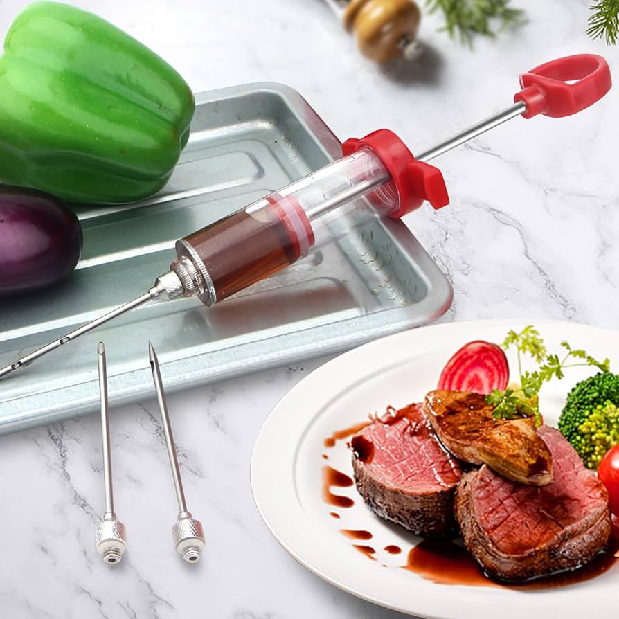 Meat Flavor Injector Syringe – Professional BBQ Marinade Kit
