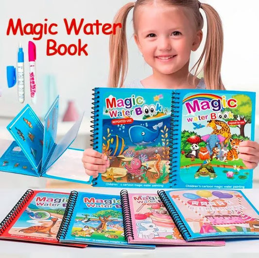 Magic Water Book - Reusable Water Painting Activity Book for Kids