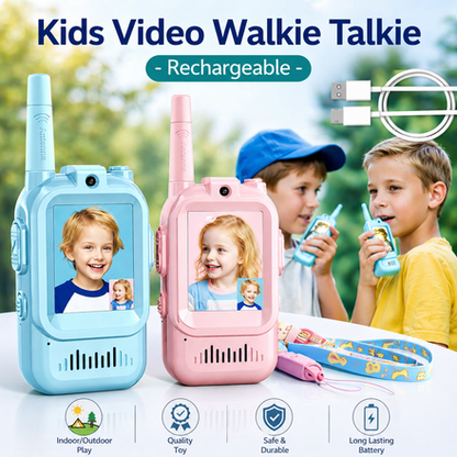 Kids Video Walkie Talkie – Rechargeable | 480P Camera | 300M Range