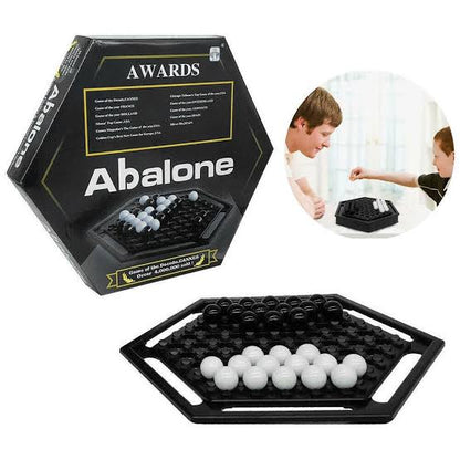 Abalone Classic Strategy Board Game – hexagonal board with black and white marbles, award-winning 2-player game