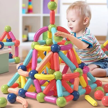 Magnetic Building Blocks Set - Educational STEM Construction Toy for Kids