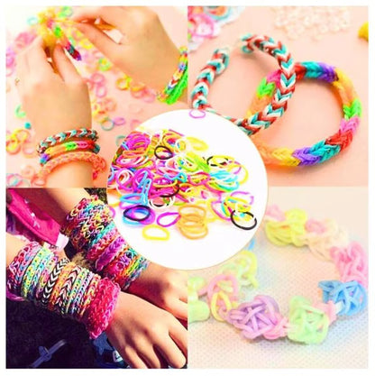رینبو لوم بینڈز کرافٹ کٹ - بچوں کے لیے DIY بریسلیٹ بنانے کا سیٹ