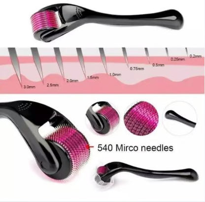 Dermaroller 540 Needles - چہرے اور جسم کے لیے پروفیشنل مائیکرونیڈلنگ رولر