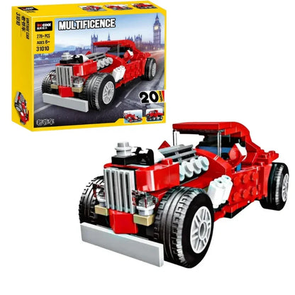 20 in 1 Vintage Car Bricks Toy Set – 278+ Pcs Construction Blocks - 31010