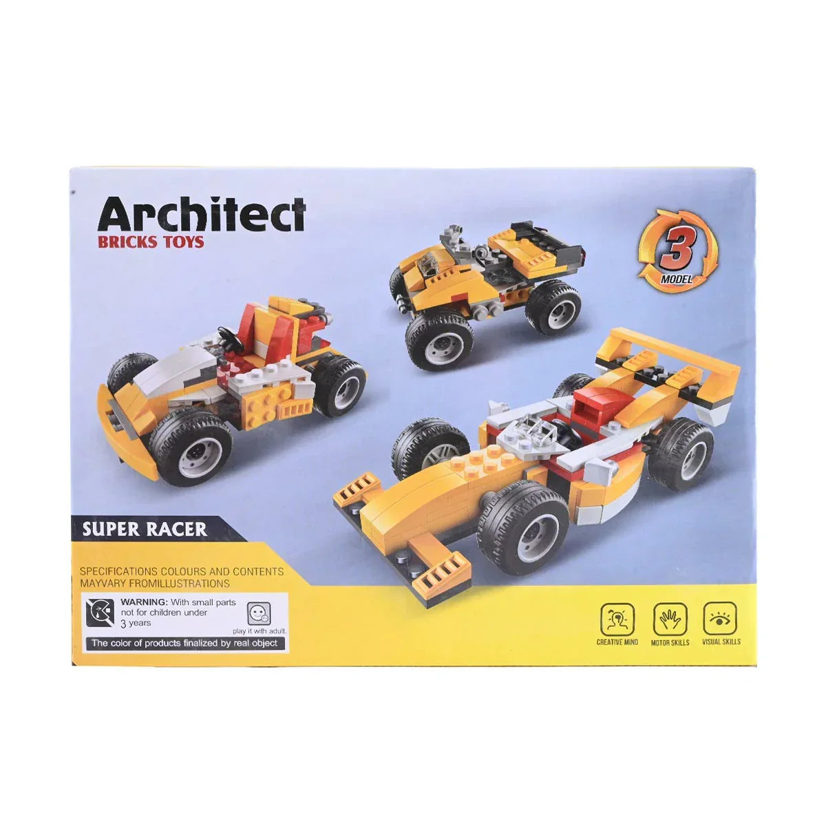 Architect 3-in-1 Super Racer Building Blocks Set – 121 Pcs - 3106
