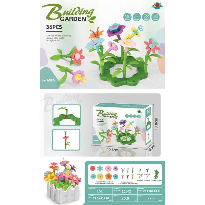 Flower Garden Building Blocks - Creative STEM Toy Set for Kids