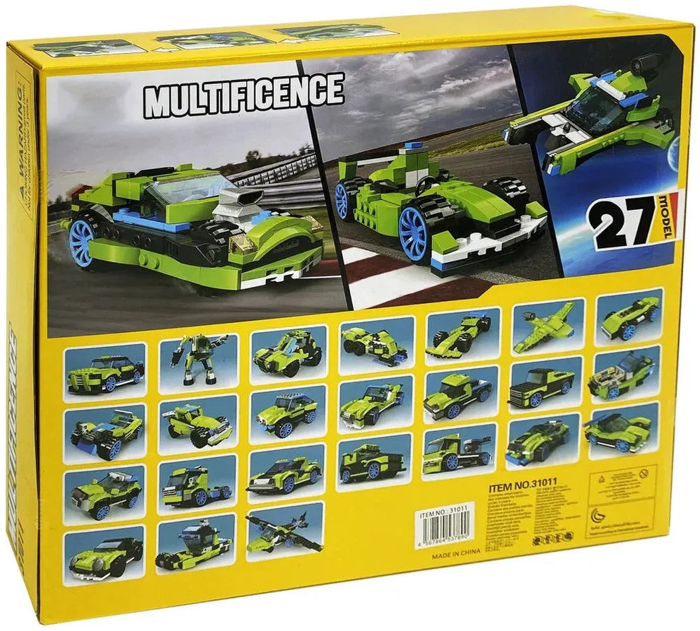 Multificence Rocket Rally Car Building Set – 241 Pcs | 27 Models | Ages 6+ - 31011