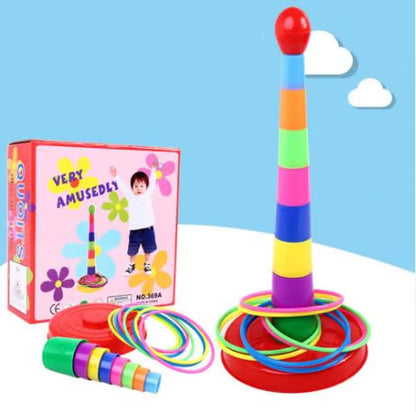 Ring Toss Game Set - Colorful Stacking Tower Toy for Kids