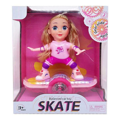 Skate Girl Balanced Hoverboard Doll Toy – Light-Up Gear Slide | Ages 3+