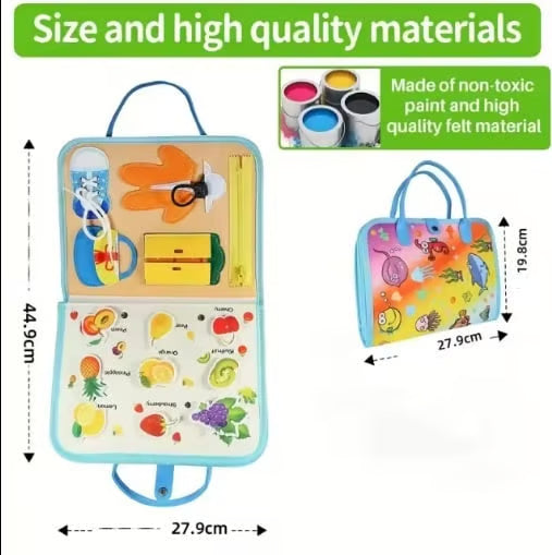 Montessori Busy Book - 10-Page Educational Skills Learning Toy Set for Kids