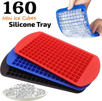 160 Mini Ice Cubes Silicone Tray – Flexible & BPA-Free (Pack of 1)