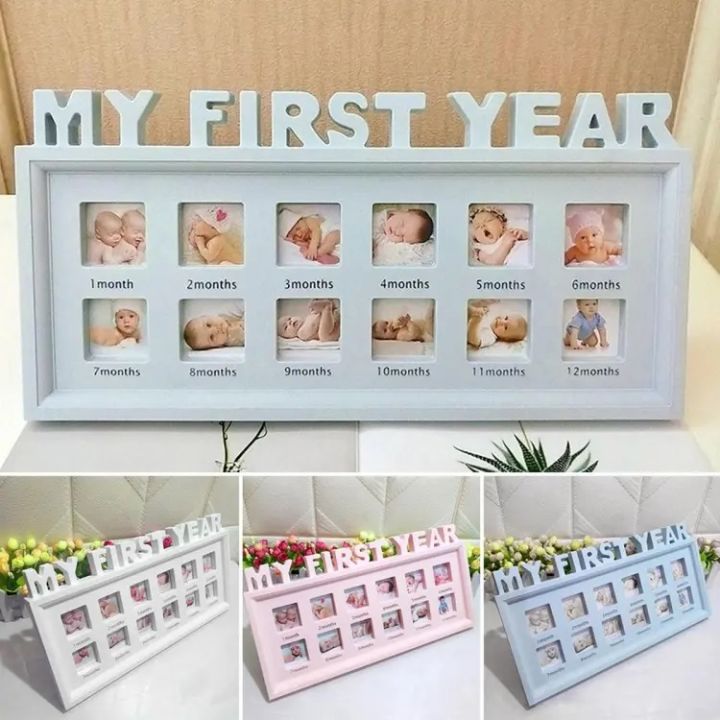 My First Year Baby Photo Frame - 12 Month Picture Collage Frame for Newborn Memories