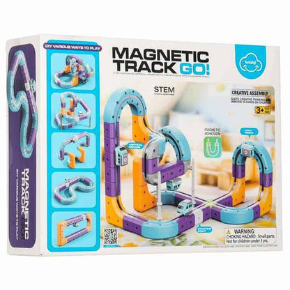 Magnetic Track Go! DIY Building Track Set for Kids (1 Magnetic Car Included)