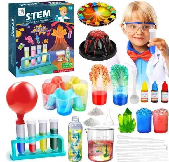 STEM Chemistry Kit for Kids - 14-in-1 Science Experiments Set with Lab Equipment