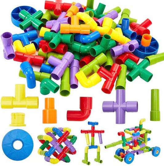 DIY Building Blocks Pipe Construction Set - Educational STEM Toy for Kids