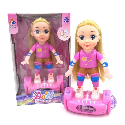 Fashion Doll on Hoverboard with Flashing Lights and Music