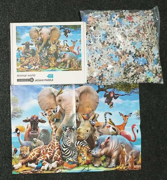Animal World 1000 Piece Jigsaw Puzzle – Safari Wildlife | 70×50 cm