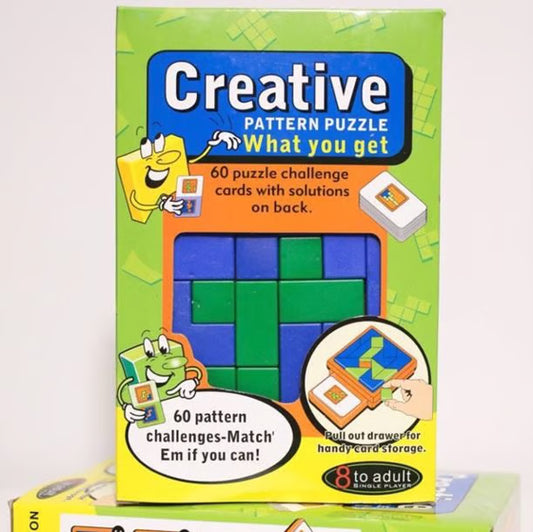 Creative Pattern Puzzle Game - 60 Challenge Cards Brain Teaser for Kids