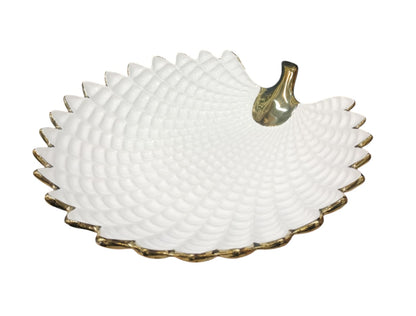 Royal Collection Fan Plate – Shell-Shaped Decorative Serving Dish with Gold Trim