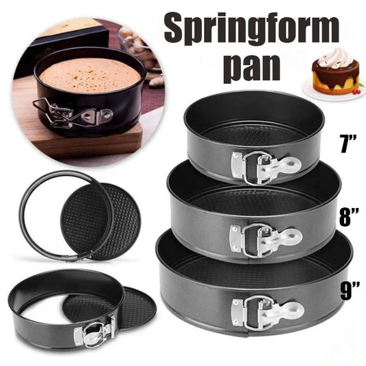 Non-Stick Springform Pan Set – 3 Sizes (7", 8", 9") | Removable Bottom Cake Tin