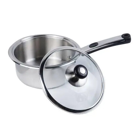 Alpha Stainless Steel Saucepan with Glass Lid