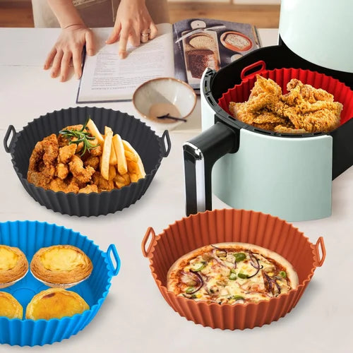 Silicone Air Fryer Liner Tray – 20 cm | Reusable for Air Fryer, Baking & More