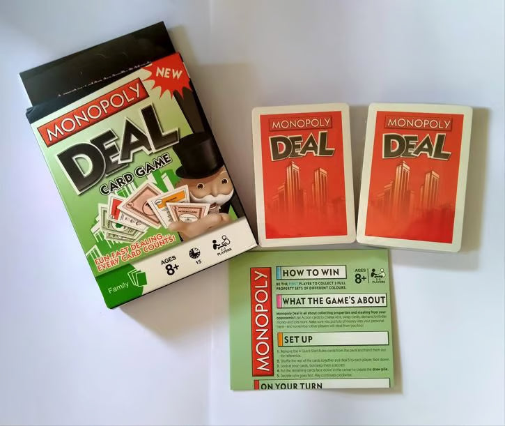اجارہ داری ڈیل کارڈ گیم - خاندانی تفریح ​​کے لیے تیز رفتار پراپرٹی ٹریڈنگ گیم