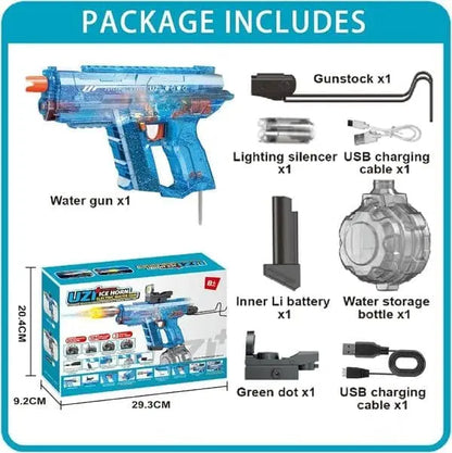 UZI Ice Horn Electric Water Gun – Automatic Squirt Gun with LED Light & Large Capacity Tank