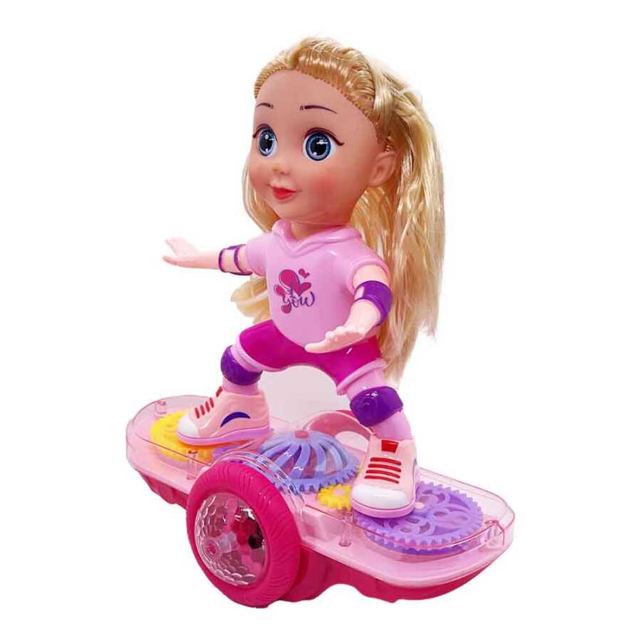 Skate Girl Balanced Hoverboard Doll Toy – Light-Up Gear Slide | Ages 3+