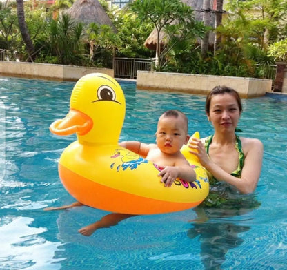 Inflatable Duck Shape Trumpet Boat - Kids Pool Float with Safety Seat