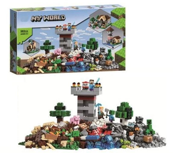 MY WORLD 582-Pcs Mine Adventure Building Blocks Toy Set with Minifigures - NO. 11478
