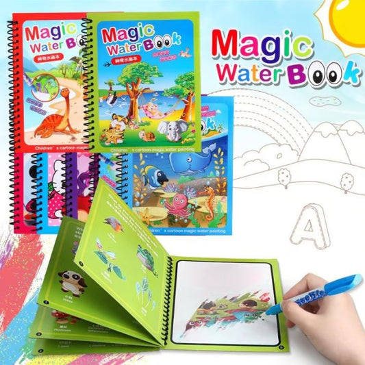 Magic Water Book - Reusable Water Painting Activity Book for Kids