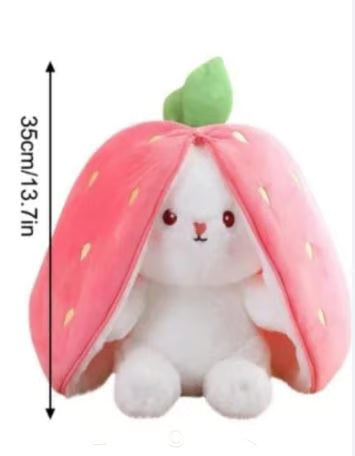 زپر کے ساتھ گاجر بنی خرگوش کا عالیشان کھلونا - بچوں اور بڑوں کے لیے نرم بھرے جانور