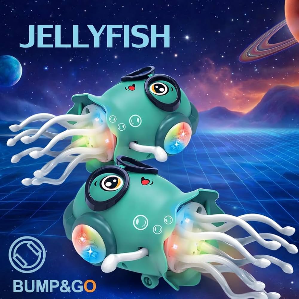 Universal Dancing Jellyfish Toy – Electric Music & Light-Up Crawling Toy