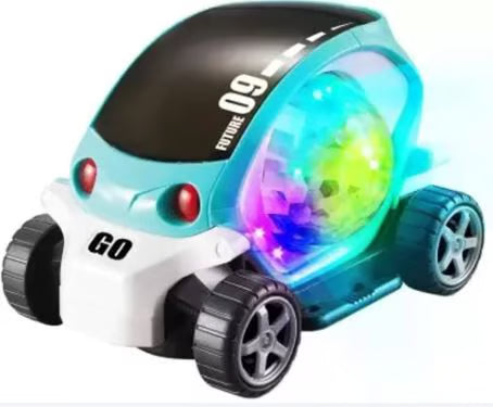 Musical Light-Up Toy Car - 360° Rotating Stunt Car with LED Disco Lights & Sound Effects