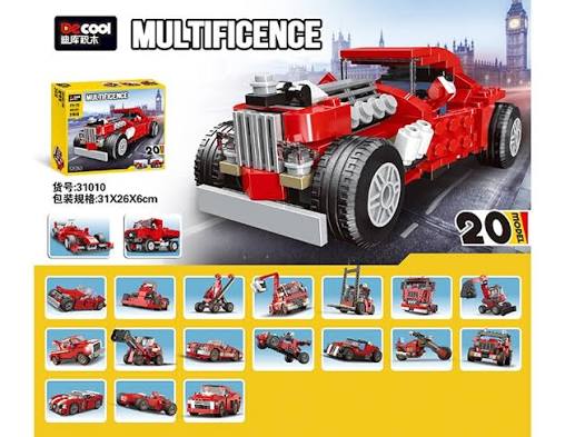 20 in 1 Vintage Car Bricks Toy Set – 278+ Pcs Construction Blocks - 31010