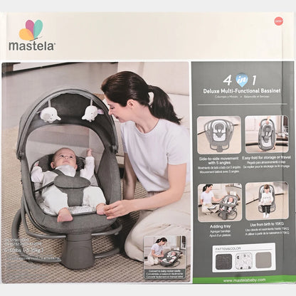 Mastela 4-in-1 deluxe bassinet and baby rocker with tray and foldable frame
