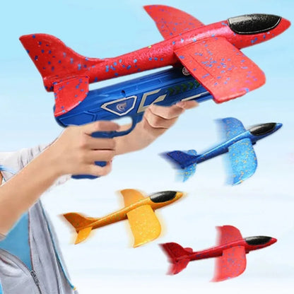 Foam Airplane Launcher Toy Set for Kids – Light-Up Glider Planes with Catapult Gun