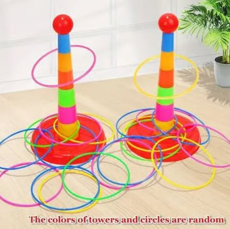 Ring Toss Game Set - Colorful Stacking Tower Toy for Kids