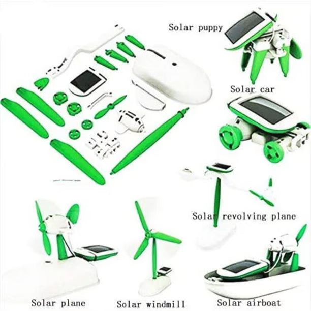 6-in-1 تعلیمی سولر روبوٹ کٹ - اپنے خود کے سبز توانائی کے کھلونے بنائیں