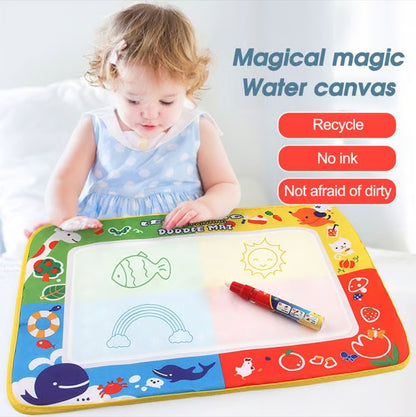 Doodle Mat Water Canvas - 3+ سال کے بچوں کے لیے دوبارہ قابل استعمال ڈرائنگ چٹائی