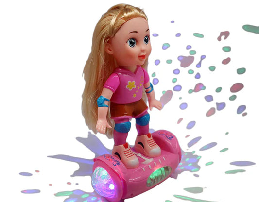 Fashion Doll on Hoverboard with Flashing Lights and Music