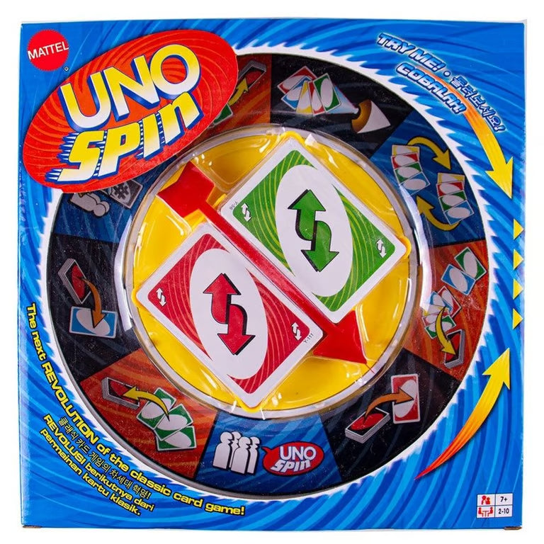 UNO Spin Card Game - Fast-Paced Family Board Game with Spinning Wheel